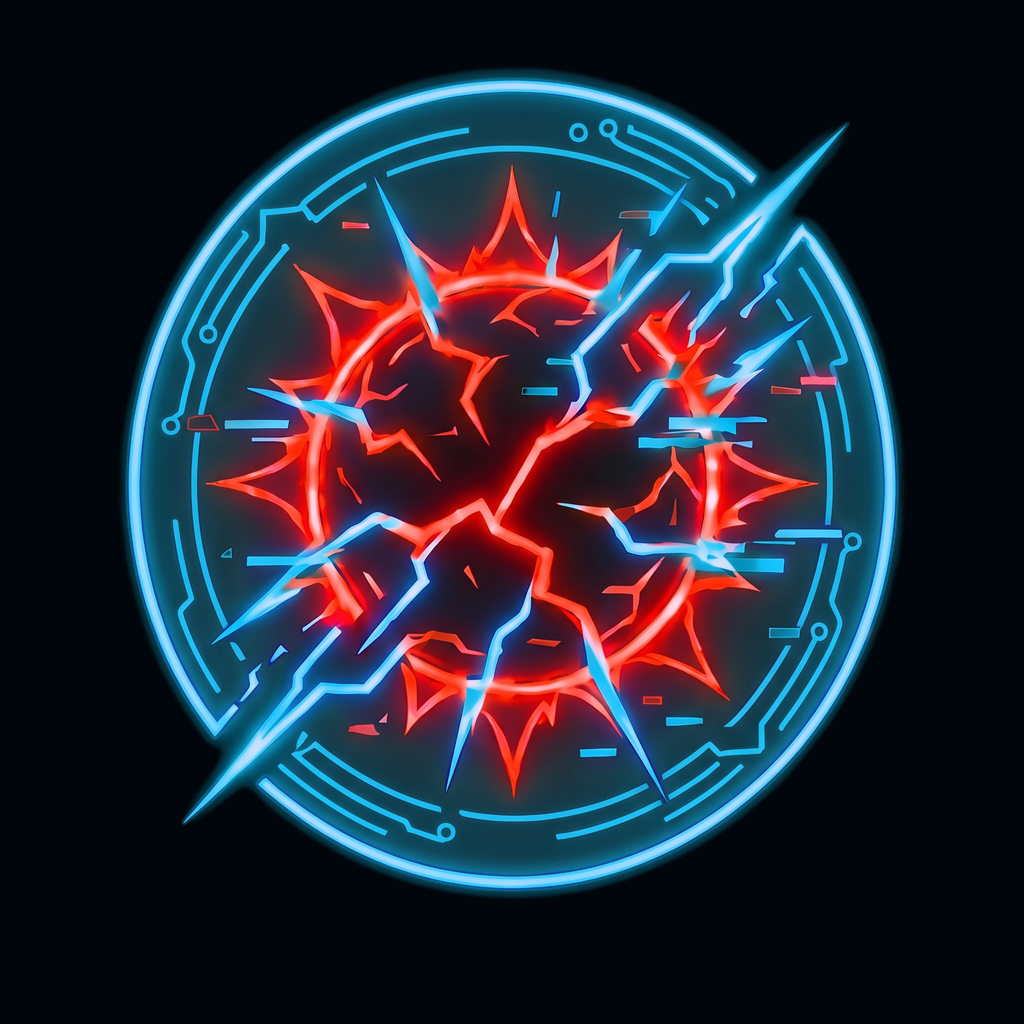 Error Solis fractured-Sun symbol.