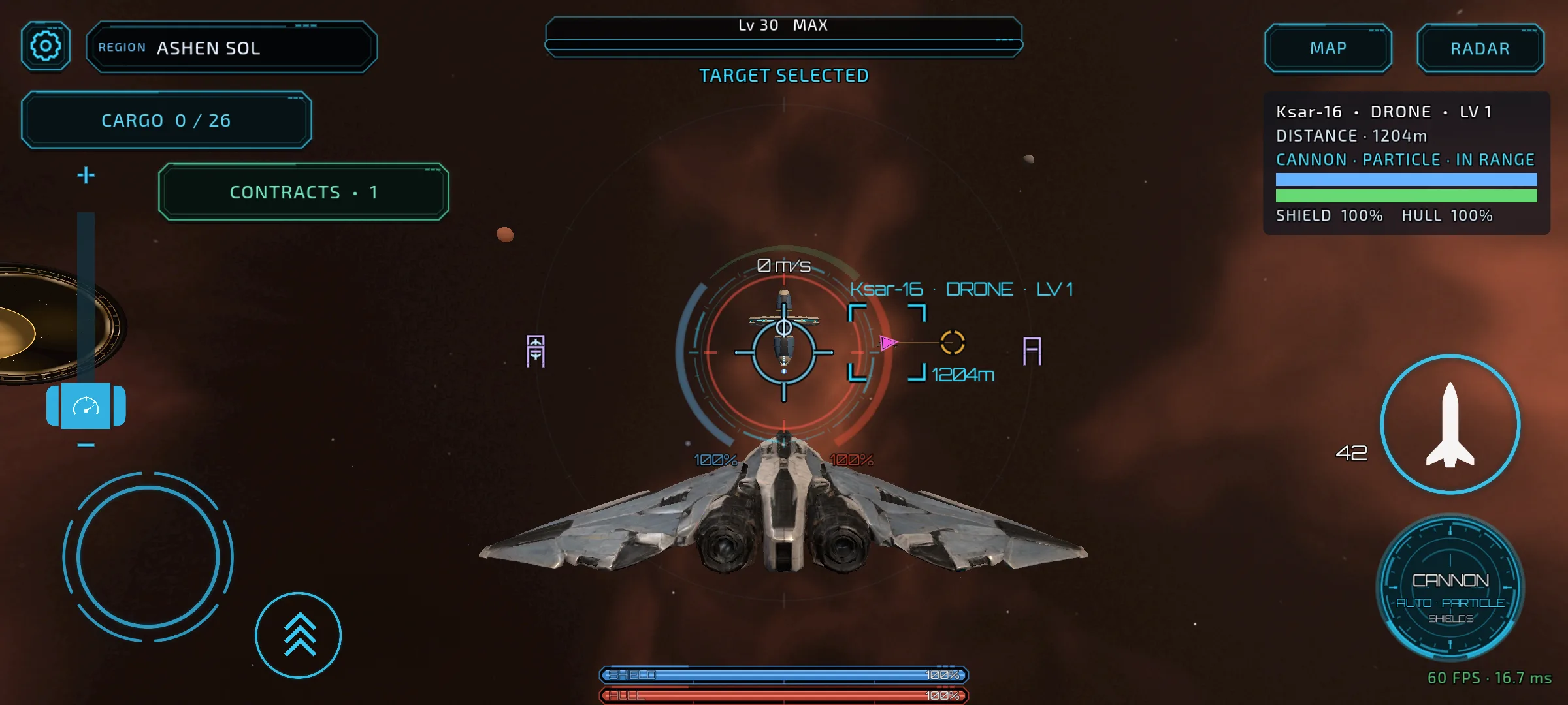 Heron Fighter in the live Error Solis touch cockpit with a selected drone.